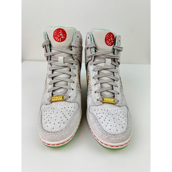 NEW Nike Dunk Sky Hi Wedge Sneakers 649464 001 Gold Year of the Horse Limited 7 - Picture 5 of 11
